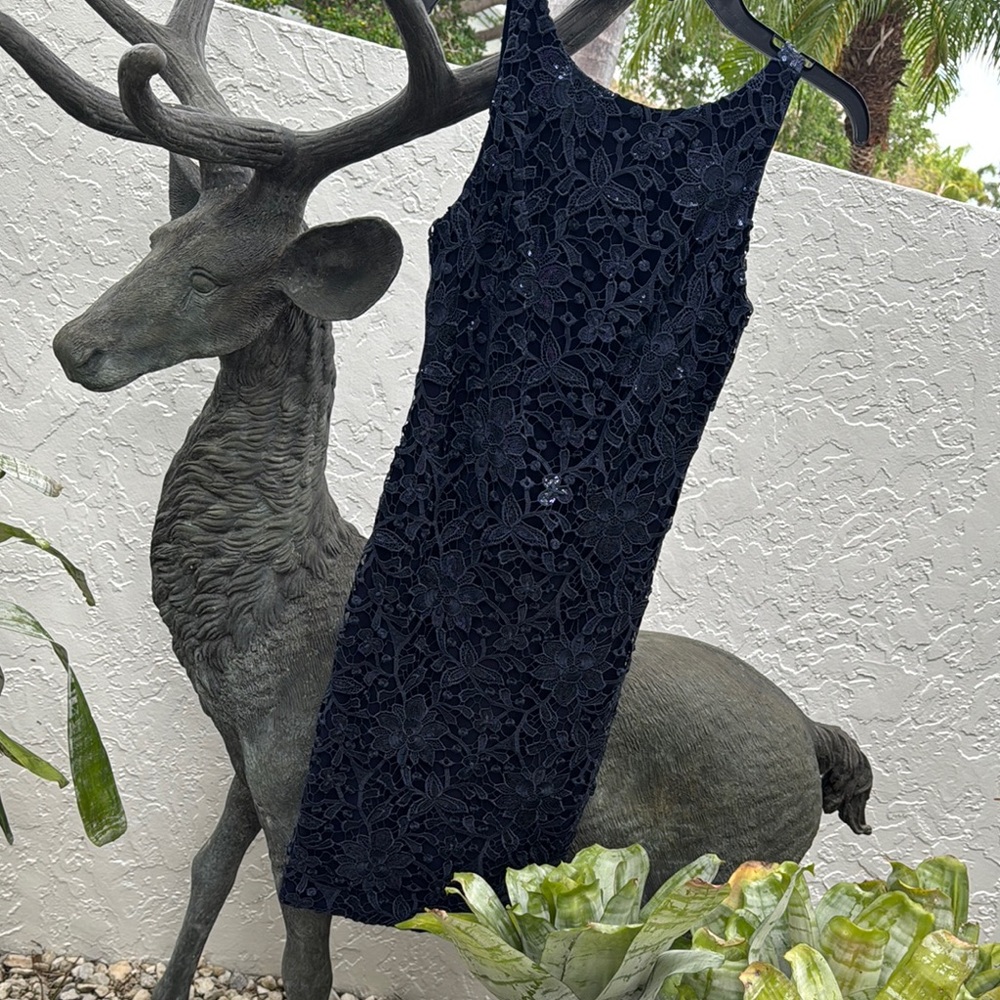 Elegant navy blue lace Lauren dress